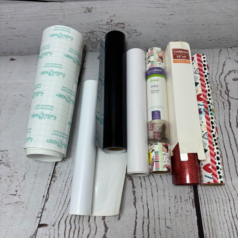 Cricut Caregy Hello Hobby Vinyl Bundle Heat Transfer Adhesive Iron-On Mixed Lot